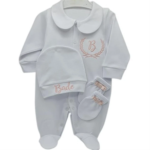 İsimli Hastane Çıkışı 3 lü Set Pudra Pembe - Resim 2