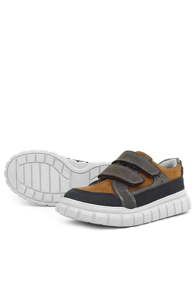 Rakerplus Hakiki Deri Taba Cırtlı Çocuk Günlük Spor Okul Ayakkabı - 6