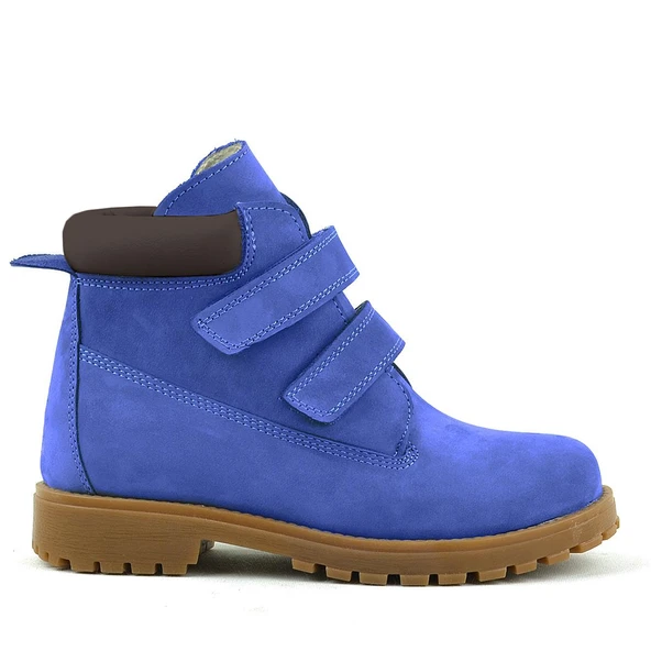 Rakerplus Neson Hakiki Deri Koyu Mavi Cırtlı Çocuk Bot - Resim 2