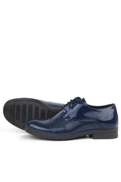 Rakerplus Lacivert Rugan Oxford Bağcıklı Klasik Çocuk Ayakkabı - Resim 6