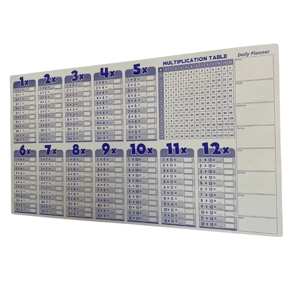 Statik Akıllı Kağıt Ingilizce Çarpım Tablosu 100x56 Cm(1 Adet Silgili Kalemli) - Resim 3
