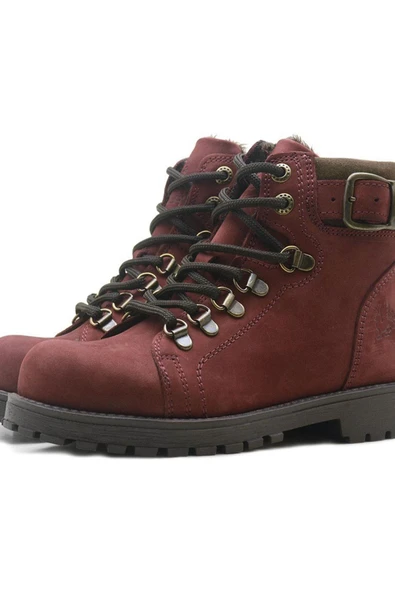 Rakerplus Griffon Hakiki Deri Bordo Fermuarlı Çocuk Bot - 6