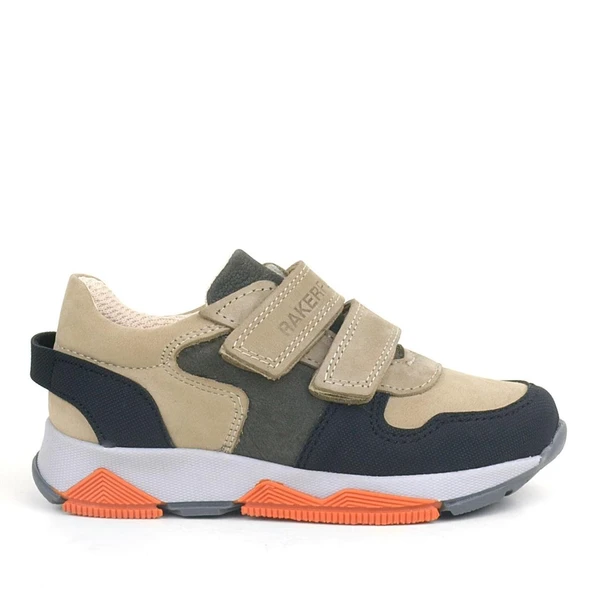 Rakerplus Hakiki Deri Kum Gri Siyah Çocuk Sneakers Spor Ayakkabı - 2