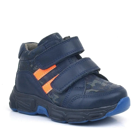 Rakerplus Hakiki Deri Lacivert Turuncu Bebek Spor Bot Ayakkabı ürün görseli
