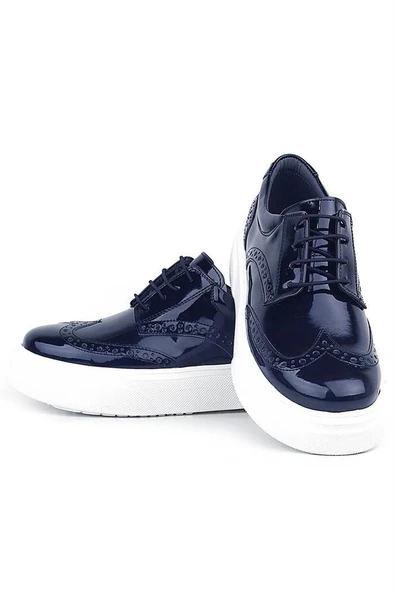 Rakerplus Lacivert Rugan Beyaz Taban Oxford Çocuk Klasik Ayakkabı - Resim 7