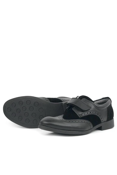 Rakerplus Titan Siyah Mat Cırtlı Klasik Erkek Genç Abiye Ayakkabı - Resim 5