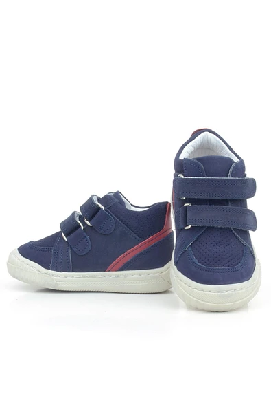 Rakerplus Raya Hakiki Deri Lacivert Cırtlı Erkek Bebek Bot - Resim 6