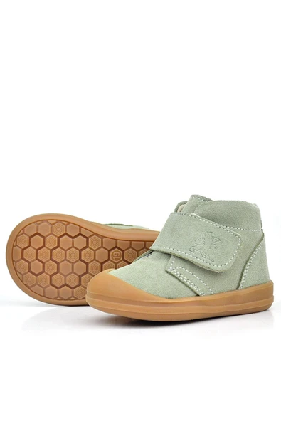 Rakerplus Yoohoo Hakiki Deri Açık Yeşil Cırtlı Unisex Bebek Bot - Resim 6