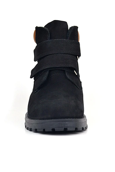 Rakerplus Neson Hakiki Deri Siyah Nubuk Cırtlı Erkek Çocuk Bot - Resim 3