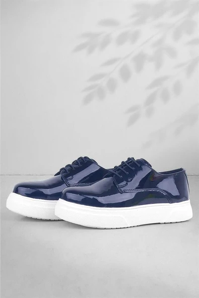 Rakerplus Derby Lacivert Rugan Beyaz Taban Çocuk Klasik Ayakkabı ürün görseli