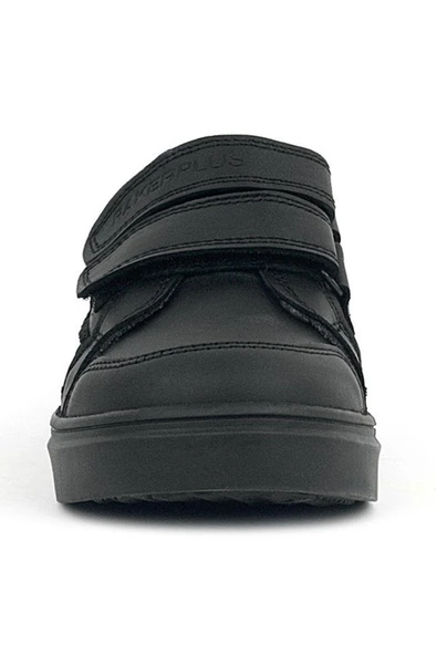 Rakerplus Siyah Hakiki Deri Cırtlı Erkek Çocuk Sneaker Ayakkabı - Resim 3