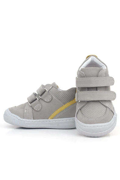 Rakerplus Raya Hakiki Deri Gri Sarı Cırtlı Erkek Bebek Bot - Resim 6