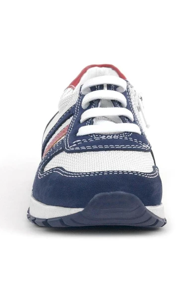 Rakerplus Hakiki Deri Lacivert Beyaz Fermuarlı Çocuk Spor Ayakkabı - 3