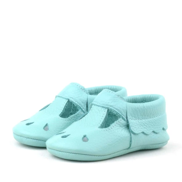 Bubbles Hakiki Deri Yeşil Lastikli Bebek Patik - 4