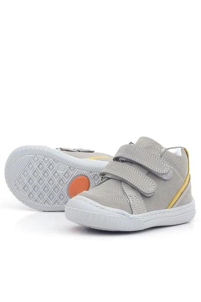 Rakerplus Raya Hakiki Deri Gri Sarı Cırtlı Erkek Bebek Bot - Resim 5