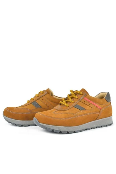 Rakerplus Hakiki Deri Sarı Bağcıklı Erkek Çocuk Spor Okul Ayakkabı - 3