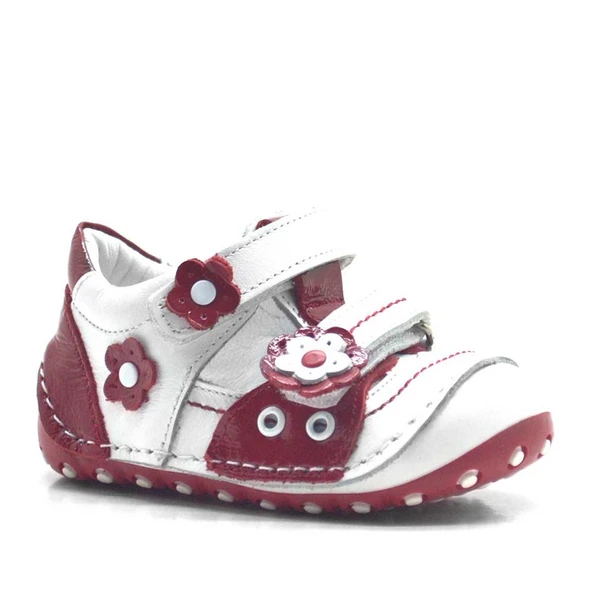 Nino Hakiki Deri Kırmızı Cırtlı Yazlık İlk Adım Ayakkabı ürün görseli