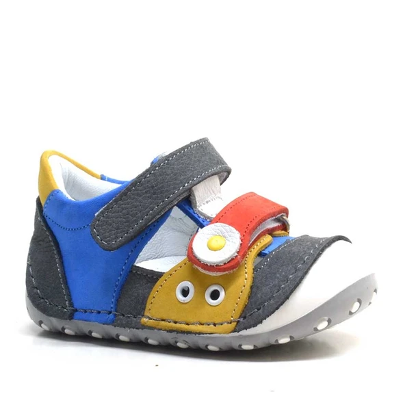 Nino Hakiki Deri Renkli Cırtlı Yazlık İlk Adım Ayakkabı ürün görseli