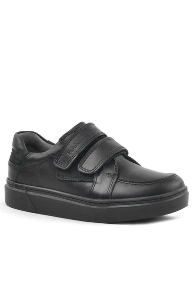 Rakerplus Hakiki Deri Siyah Cırtlı Erkek Çocuk Spor Okul Ayakkabı - 2