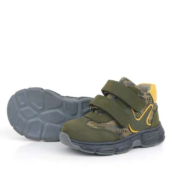 Rakerplus Hakiki Deri Haki Sarı Bebek Spor Bot Ayakkabı - 5