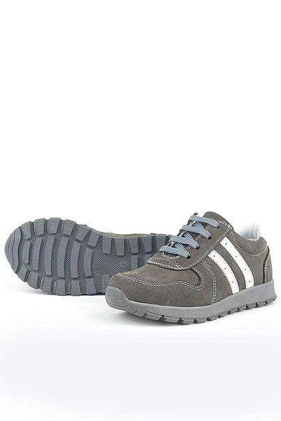 Rakerplus Deri Gri Fermuarlı Spor Ayakkabı Sneaker - 5