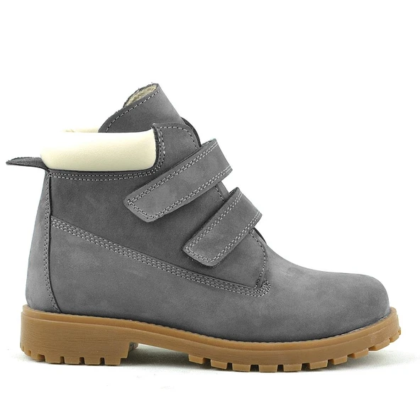 Rakerplus Neson Hakiki Deri Gri Cırtlı Çocuk Bot - Resim 2