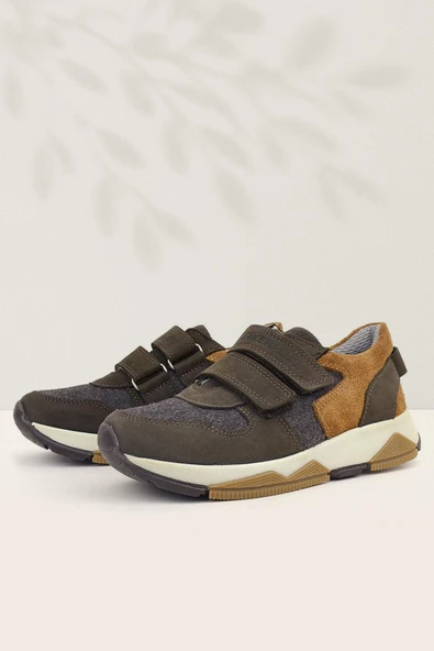 Rakerplus Hakiki Deri Koyu Kahve Çocuk Sneakers Spor Ayakkabı ürün görseli