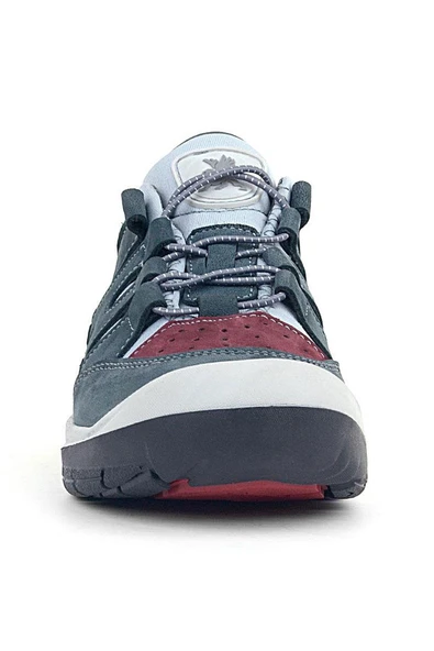 Rakerplus Hakiki Deri Gri Bordo Lastik Bağcıklı Çocuk Outdoor Ayakkabı - Resim 4