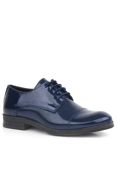 Rakerplus Lacivert Rugan Oxford Bağcıklı Klasik Çocuk Ayakkabı - Resim 2