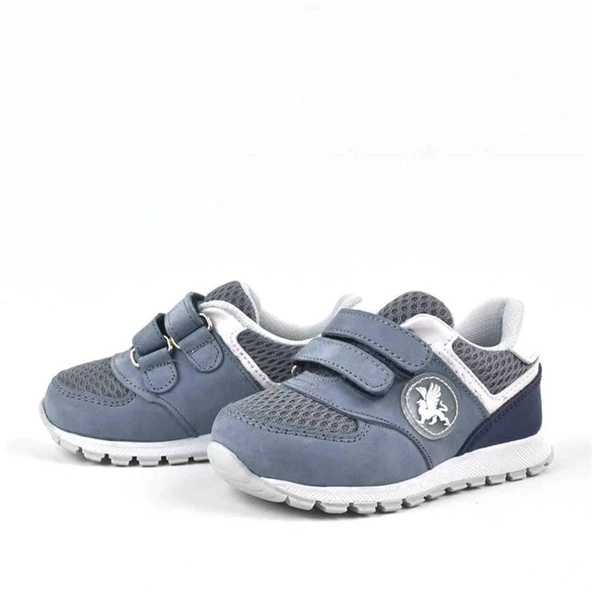 Rakerplus Hakiki Deri Gri Cırtlı Erkek Bebek Spor Ayakkabı - 3