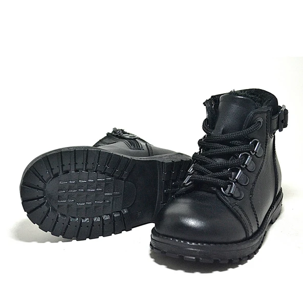 Rakerplus Griffon Hakiki Deri Siyah Fermuarlı Erkek Bebek Bot - 5