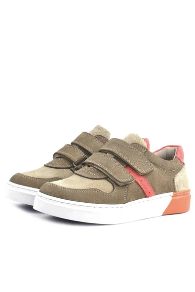 Rakerplus Hakiki Deri Kum Rengi Cırtlı Erkek Çocuk Sneaker - 3