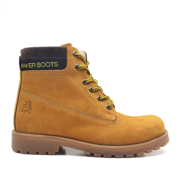 Rakerplus Neson Hakiki Deri Rahat Sarı Fermuarlı Unisex Çocuk Bot - Resim 2