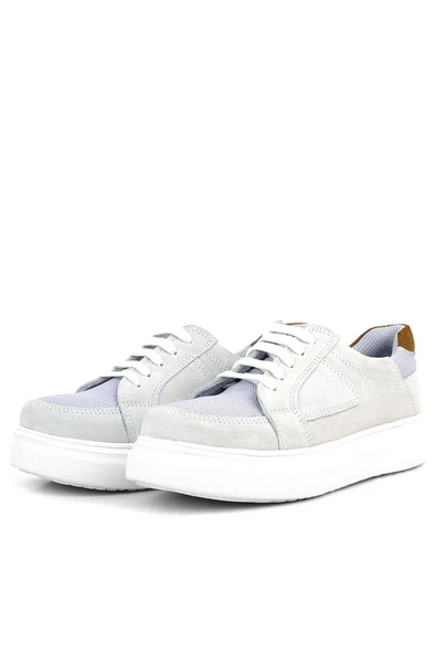 Rakerplus Hakiki Deri Gri Bağcıklı Çocuk Günlük Okul Ayakkabı - 4