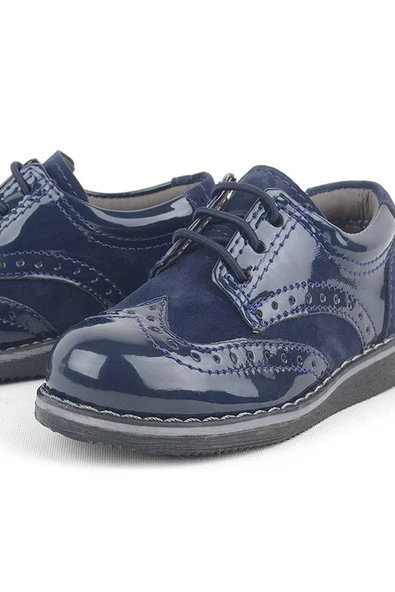 Rakerplus Lacivert Rugan Klasik Erkek Bebek Ayakkabı - 6