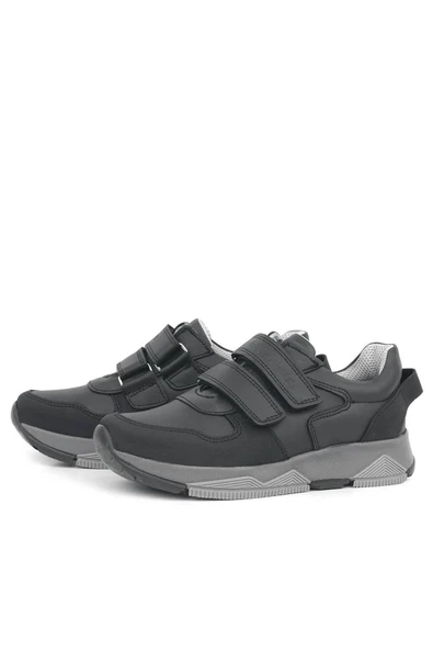 Rakerplus Hakiki Deri Siyah Çocuk Spor Okul Ayakkabı - 4