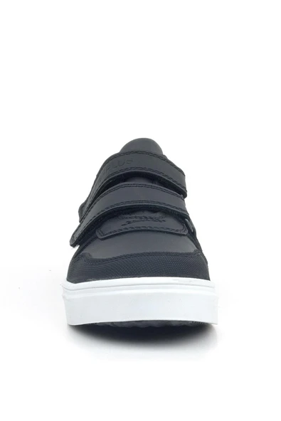 Rakerplus Hakiki Deri Siyah Beyaz Cırtlı Erkek Çocuk Sneaker - Resim 3