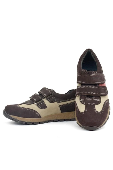 Rakerplus Hakiki Deri Cırtlı Kahve Kum Çocuk Spor Okul Ayakkabı - 7
