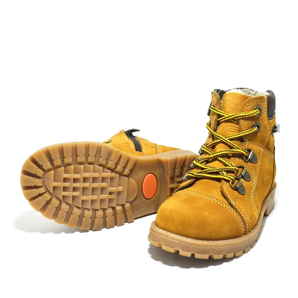 Rakerplus Minotor Hakiki Deri Sarı Fermuarlı Çocuk Bot - Resim 5