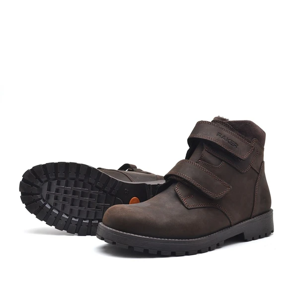 Rakerplus Sentor Hakiki Deri Kahverengi Cırtlı Erkek Genç Bot - Resim 4