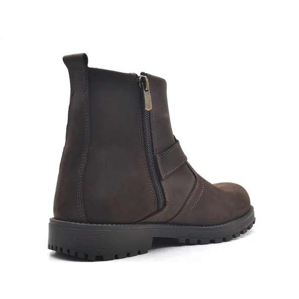 Rakerplus Chiron Hakiki Deri Fermuarlı Kışlık Çocuk Botu - Resim 3