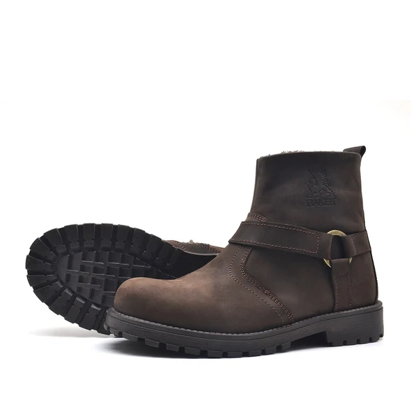 Rakerplus Chiron Hakiki Deri Fermuarlı Kışlık Çocuk Botu - Resim 5