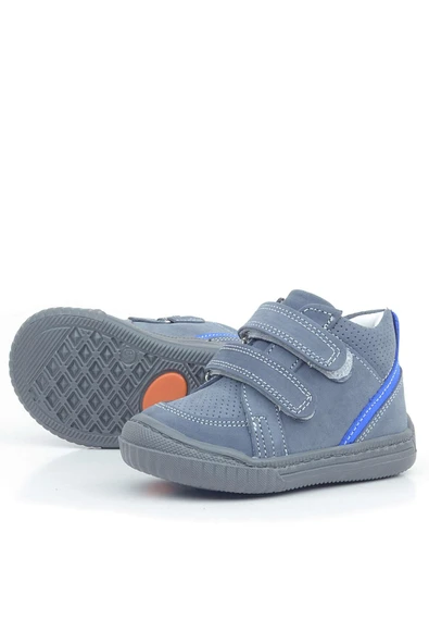 Rakerplus Raya Hakiki Deri Koyu Gri Cırtlı Erkek Bebek Bot - 5