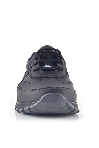 Rakerplus Hakiki Deri Siyah Bağcıklı Spor Günlük Ayakkabı - Resim 4