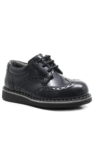 Rakerplus Hidra Siyah Rugan Lastik Bağcıklı Erkek Çocuk Klasik Ayakkabı - 2