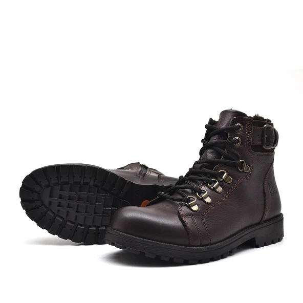 Rakerplus Griffon Hakiki Deri Fermuarlı Kışlık Çocuk Bot - Resim 5