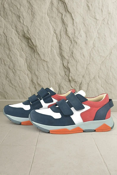 Rakerplus Hakiki Deri Lacivert Çocuk Sneakers Spor Ayakkabı