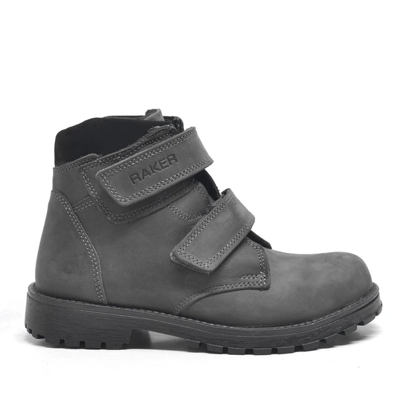 Rakerplus Sentor Hakiki Deri Gri Kürklü Cırtlı Çocuk Bot - Resim 2