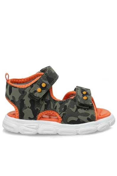 Rakerplus Haki Kamuflaj Desenli Metal Detaylı Cırtlı Bebek Sandalet Ayakkabı - 3