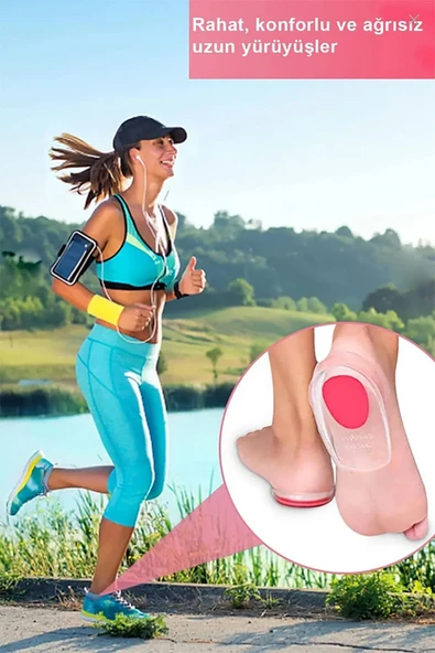 Silikon Topuk Koruyucu 1 Çift Ayak Ağrı Önleyici Ped Kaydırmaz Yükseltici Ortopedik Taban Nasır - 7